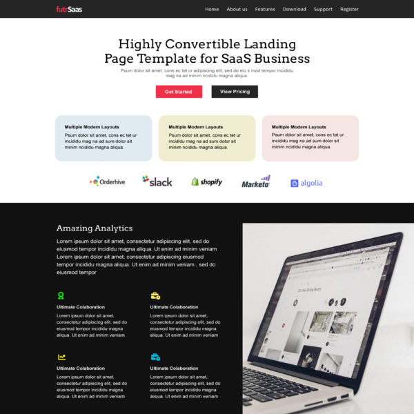 Bootstrap SaaS Landing Page Template