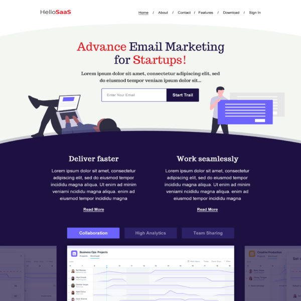 Converting SaaS Landing Page Template