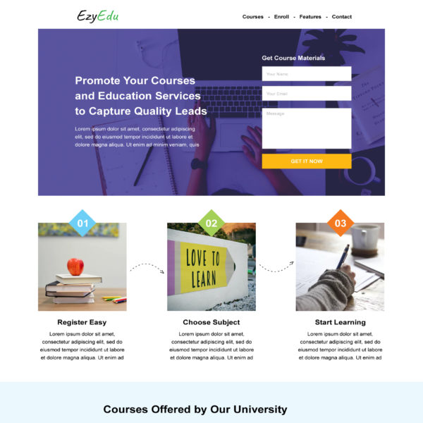 Education Course Landing Page
